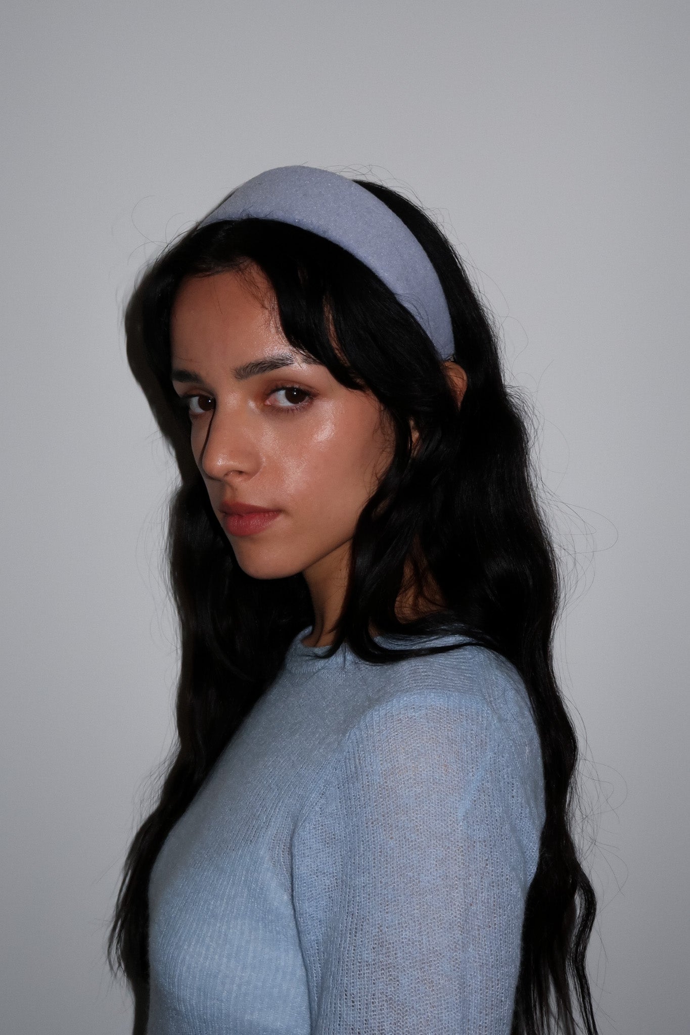 blue wool headband
