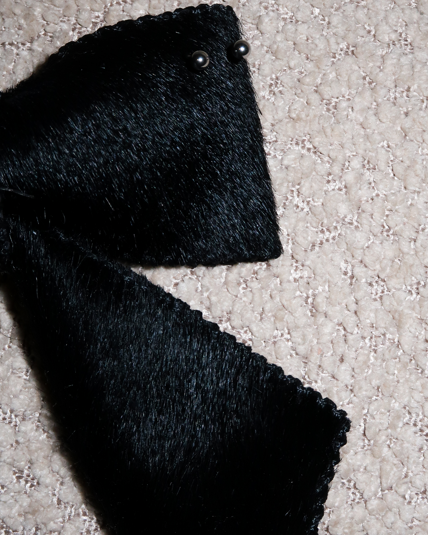 Cow Hide Bow Barrette in Black