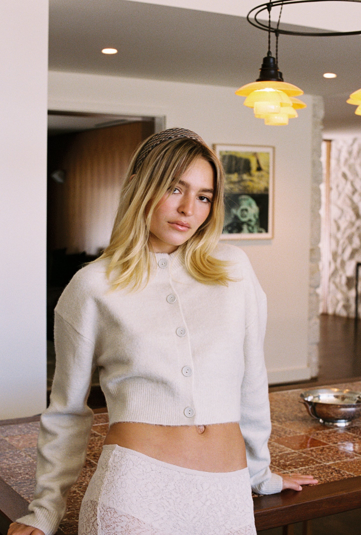 brown houndstooth headband