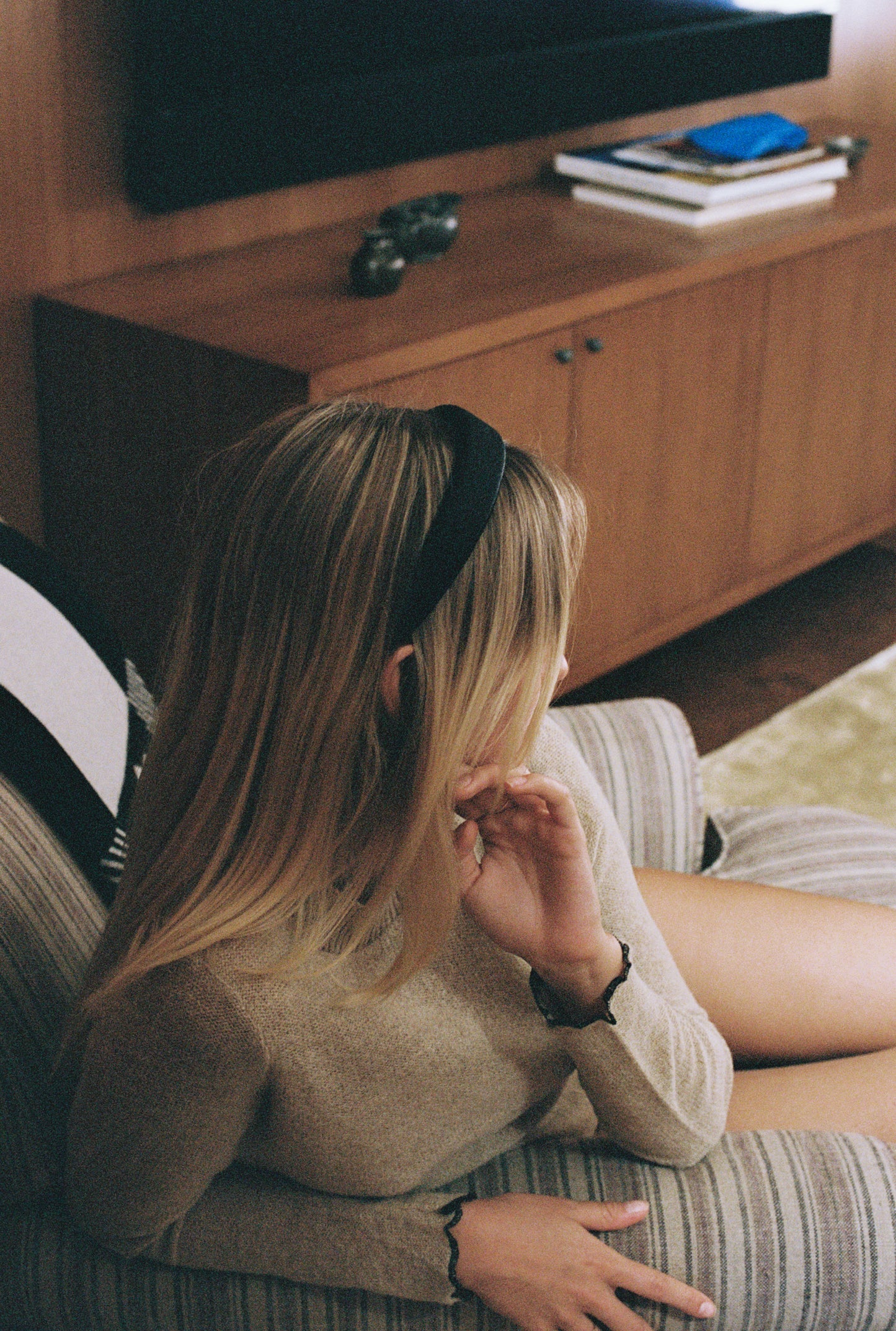 black satin padded headband