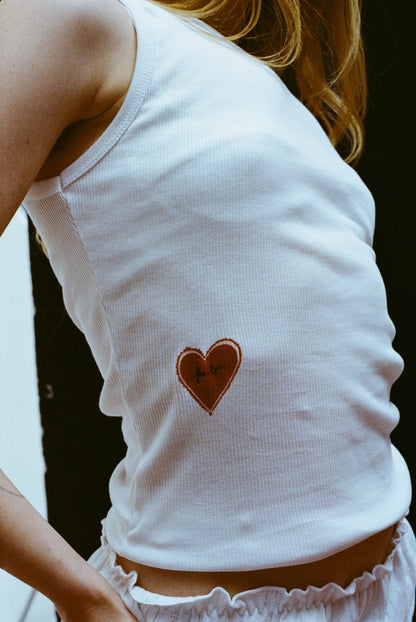 Mila's Heart Tank in White