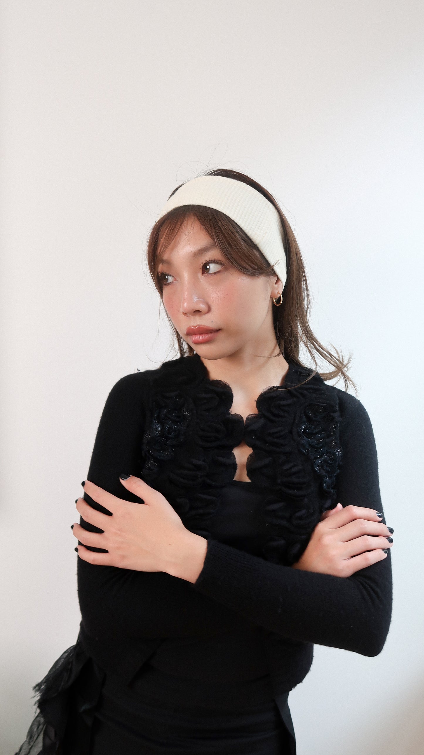 The Soft Rib Headband in Cream