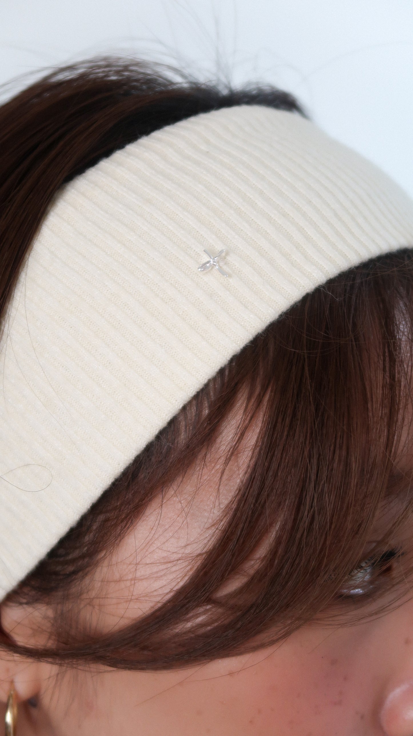 The Soft Rib Headband in Cream