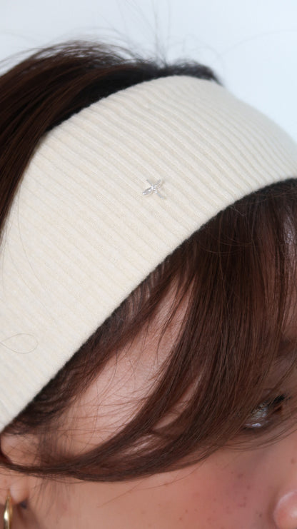 The Soft Rib Headband in Cream